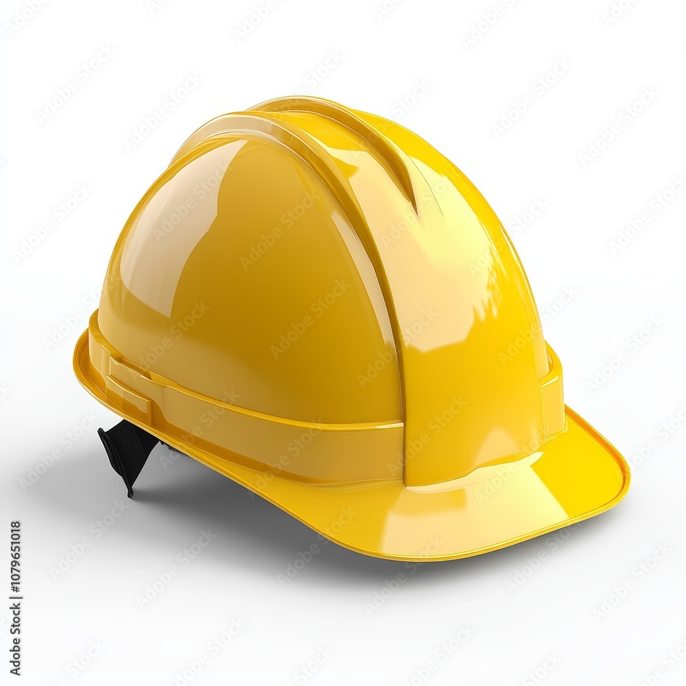 Fototapeta premium Yellow Hard Hat Safety Helmet Construction Worker 3D Rendering