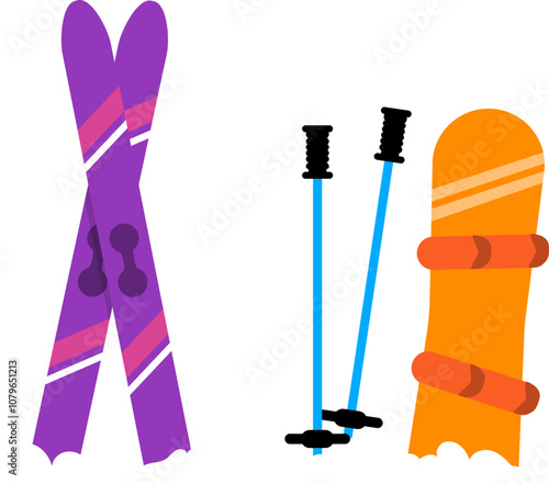 Winter outdoors Sports Illustration