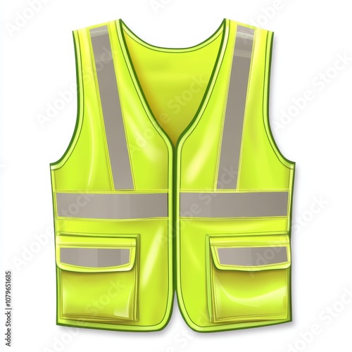 Yellow Safety Vest with Reflective Stripes Construction Worker Apparel High Visibility C