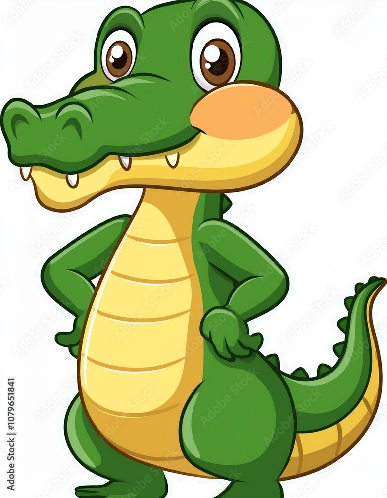 Naklejka premium crocodile cartoon posing