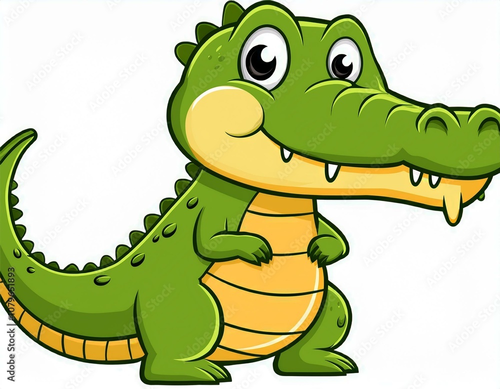 Naklejka premium crocodile cartoon posing