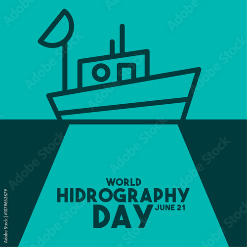 World Hidrography Day design vector. June 21. Flat design vector. Poster, banner, card, background.