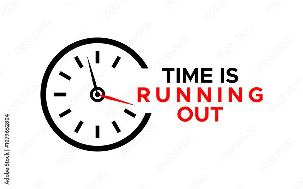 Time is running out Timing clock icon vector Time is running out Timing clock icon vector