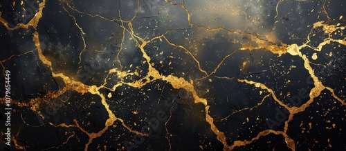 Black and Gold Abstract Marble Texture