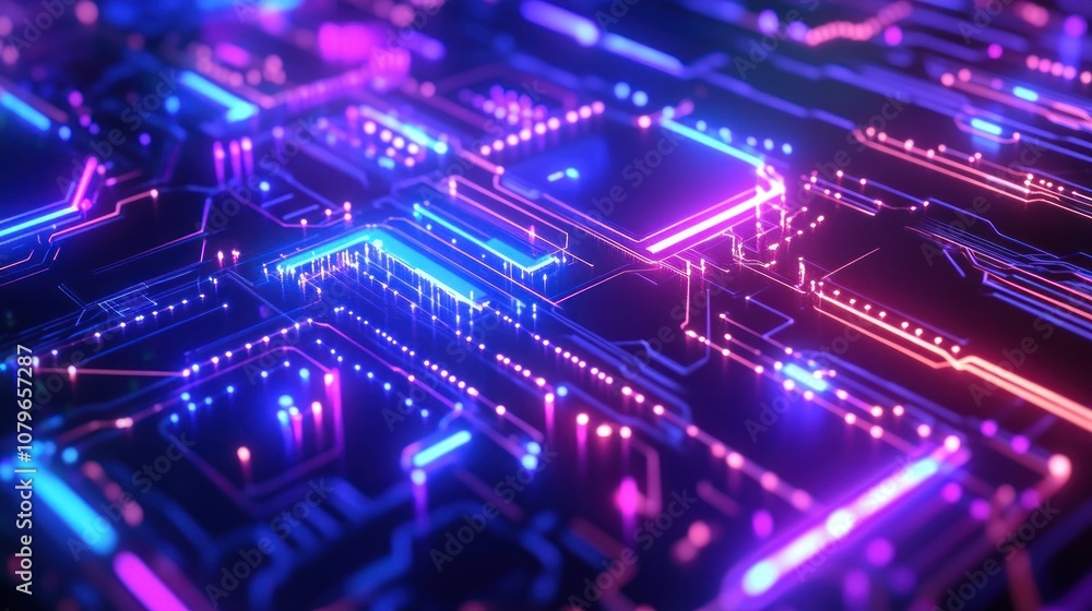 Abstract Neon Circuit Board Abstract Neon Circuit Board