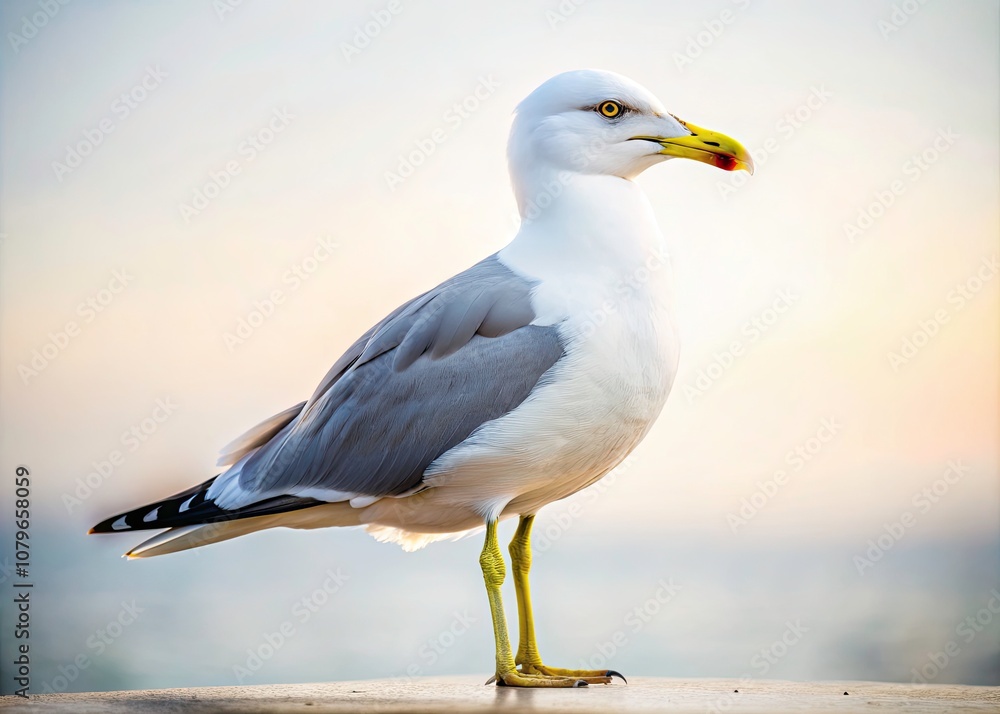 Adorable Seagull Portrait on White Background - Cute Coastal Bird Photography for Nature Lovers Adorable Seagull Portrait on White Background - Cute Coastal Bird Photography for Nature Lovers