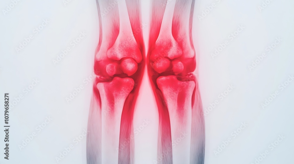 Detailed X Ray Image of Inflamed Knee Joint Revealing Intricate Bone ...