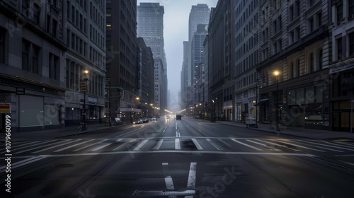 Dark, empty urban street at night with faint city lights through fog, streetlights off, occasional distant car alarm, eerie atmosphere highlighting sudden power loss in bustling city. 