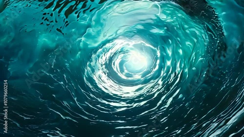 Inside a swirling water vortex tunnel