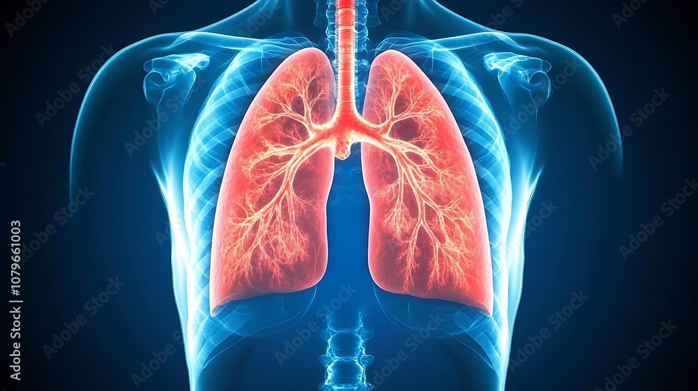 Detailed 3D digital showcasing the intricate anatomy and structure of the human lungs and respiratory system This and glowing visual representation is perfect for medical healthcare Detailed 3D digital showcasing the intricate anatomy and structure of the human lungs and respiratory system This and glowing visual representation is perfect for medical healthcare