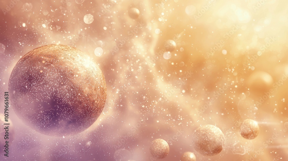 a cosmos of beige and lavender planets, wedding style, gradients, spectacular light, fire, captivating visual storytelling a cosmos of beige and lavender planets, wedding style, gradients, spectacular light, fire, captivating visual storytelling