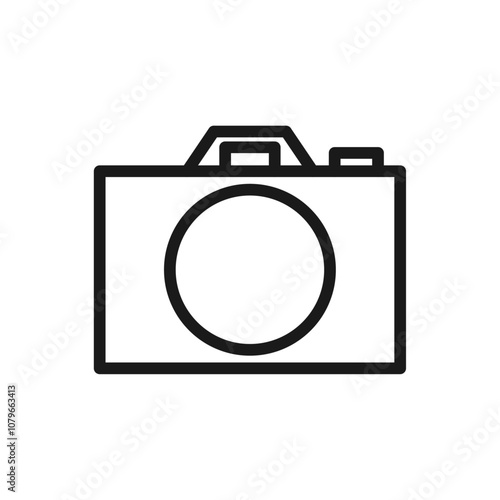 Camera line icon on white background.