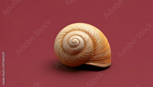 Natural macro shot. Snail shell close-up, botanical textures, high-detail environment, 3D illustration.