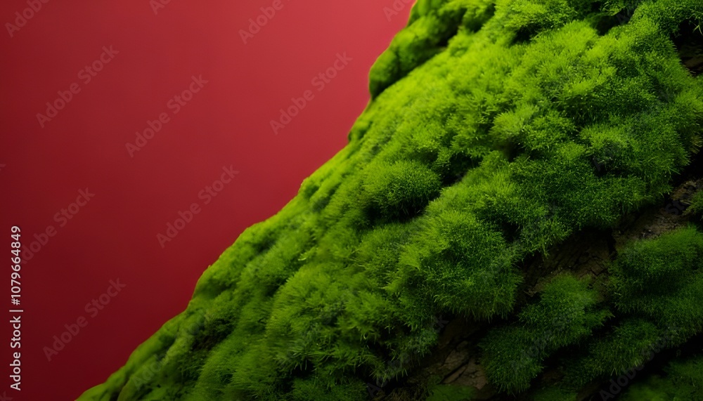 Natural macro shot. Textured moss on bark, rich greens and browns, forest background, 3D illustration. Natural macro shot. Textured moss on bark, rich greens and browns, forest background, 3D illustration.