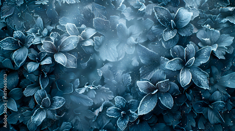 Frosty Forest Floor with Lush Greenery and Layers Frosty Forest Floor with Lush Greenery and Layers