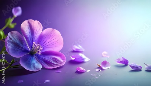 Natural macro shot. Wildflower petals, detailed color gradients, natural look, 3D illustration.