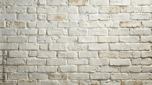 Vintage White Brick Wall Texture with Subtle Variations in Color and Mortar