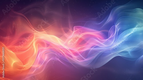 Abstract Colorful Waves with Sparkling Dust