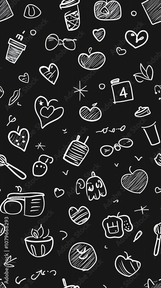 Playful Hand-Drawn Food and Beverage Doodles on Black Background Hand-Drawn Food Art
Doodle Pattern Illustrations
Playful Beverage Graphics Playful Hand-Drawn Food and Beverage Doodles on Black Background Hand-Drawn Food Art
Doodle Pattern Illustrations
Playful Beverage Graphics