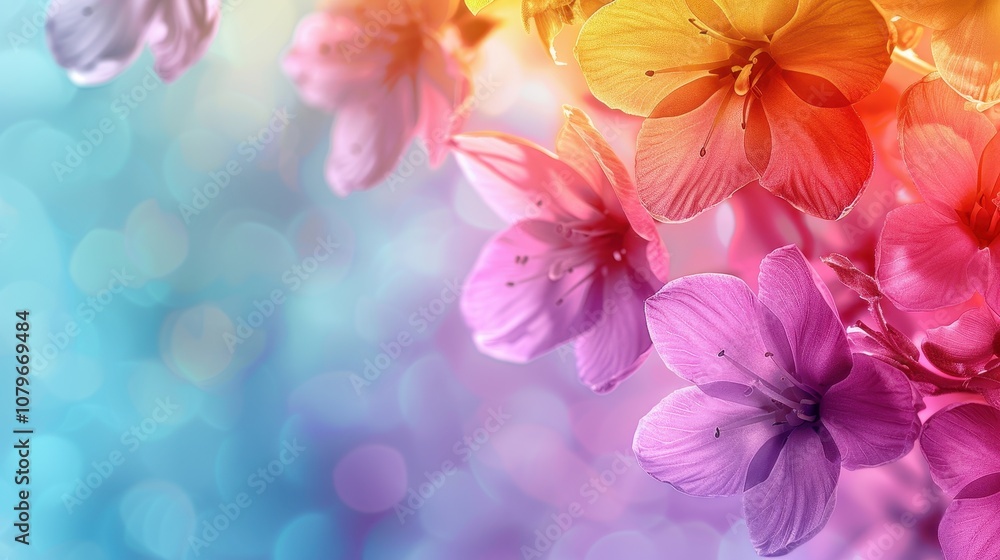 A Close-Up of Delicate Pink and Orange Flower Petals with a Soft Blurred Background A Close-Up of Delicate Pink and Orange Flower Petals with a Soft Blurred Background