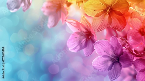 A Close-Up of Delicate Pink and Orange Flower Petals with a Soft Blurred Background