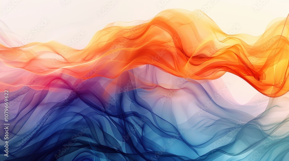 Abstract Blue and Orange Swirling Fabric Abstract Blue and Orange Swirling Fabric