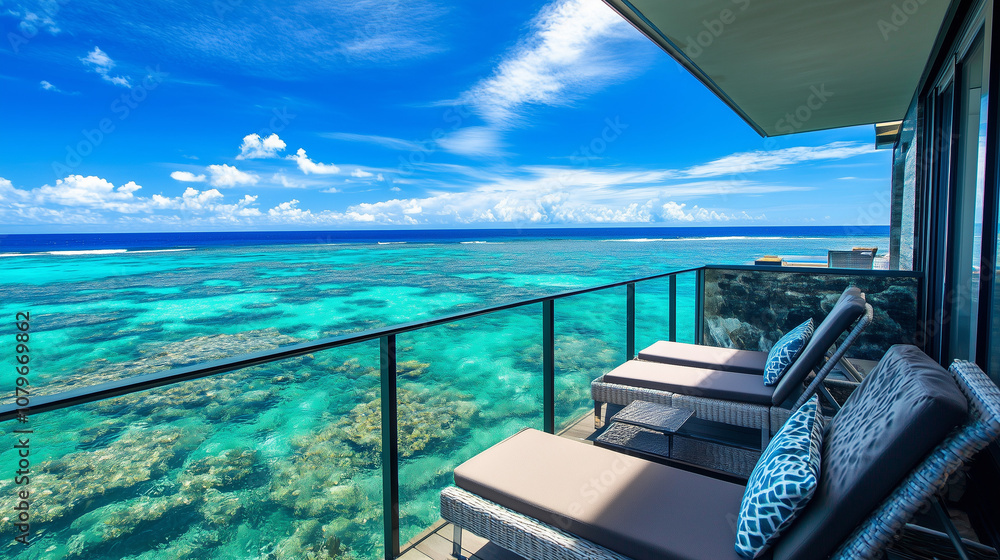 Fototapeta premium terrace overlooking the sea