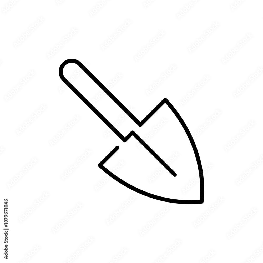 Mini shovel line icon on white background. Mini shovel line icon on white background.