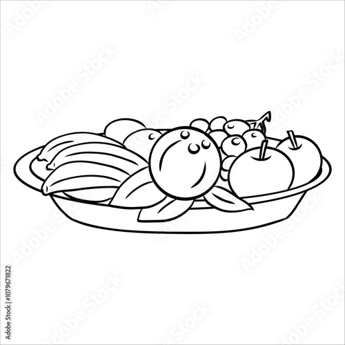 fruit plate doodle