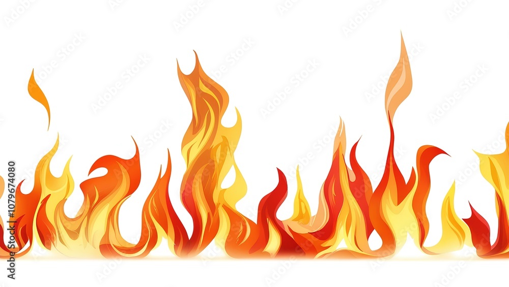fire and flames on white background illustration fire and flames on white background illustration