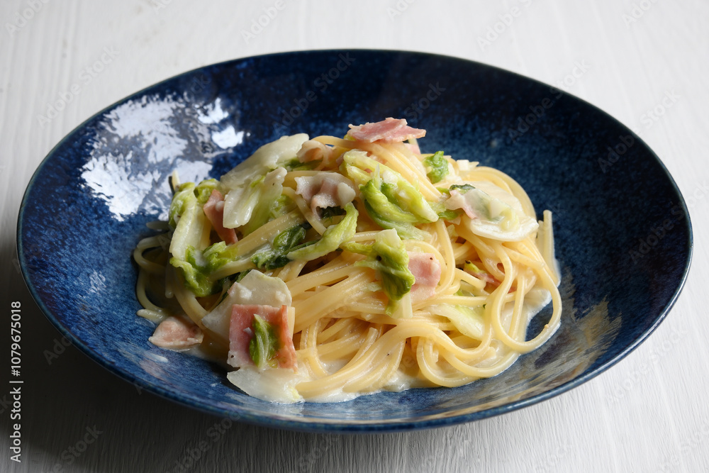 白菜とベーコンのクリームパスタ 白菜とベーコンのクリームパスタ
