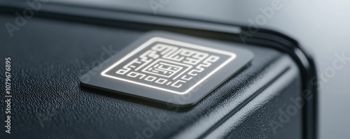 Close-up of a QR code on a modern device, representing digital connectivity. photo