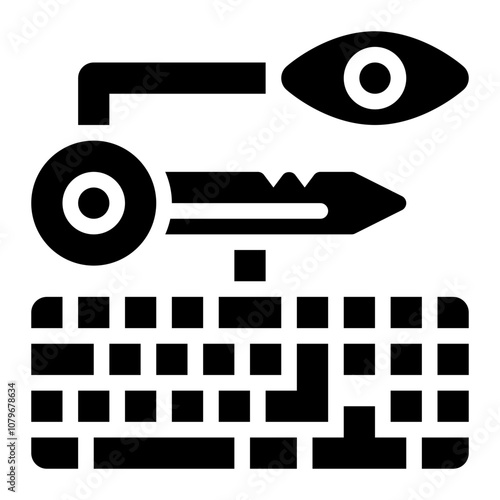 keylogger, key logger, keylogging, keystroke logging, keyboard capturing, spy solid or glyph icon