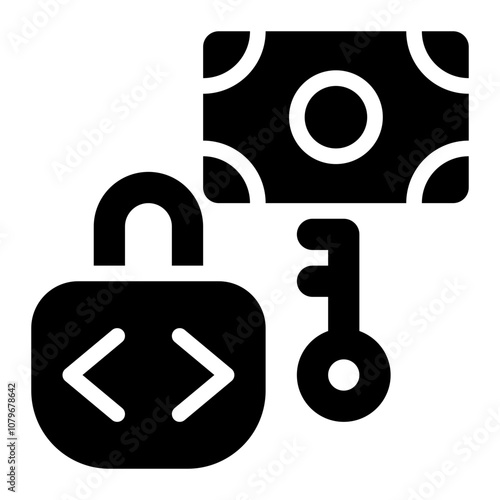 ransomware, attack, cyber attack, malware, key, money, cyber security solid or glyph icon