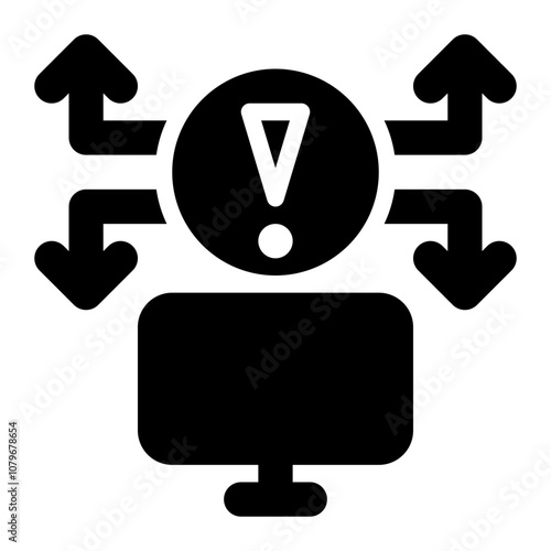 exposure, exploit, security risk, cyber attack, computer attack, computer security, cyber security solid or glyph icon