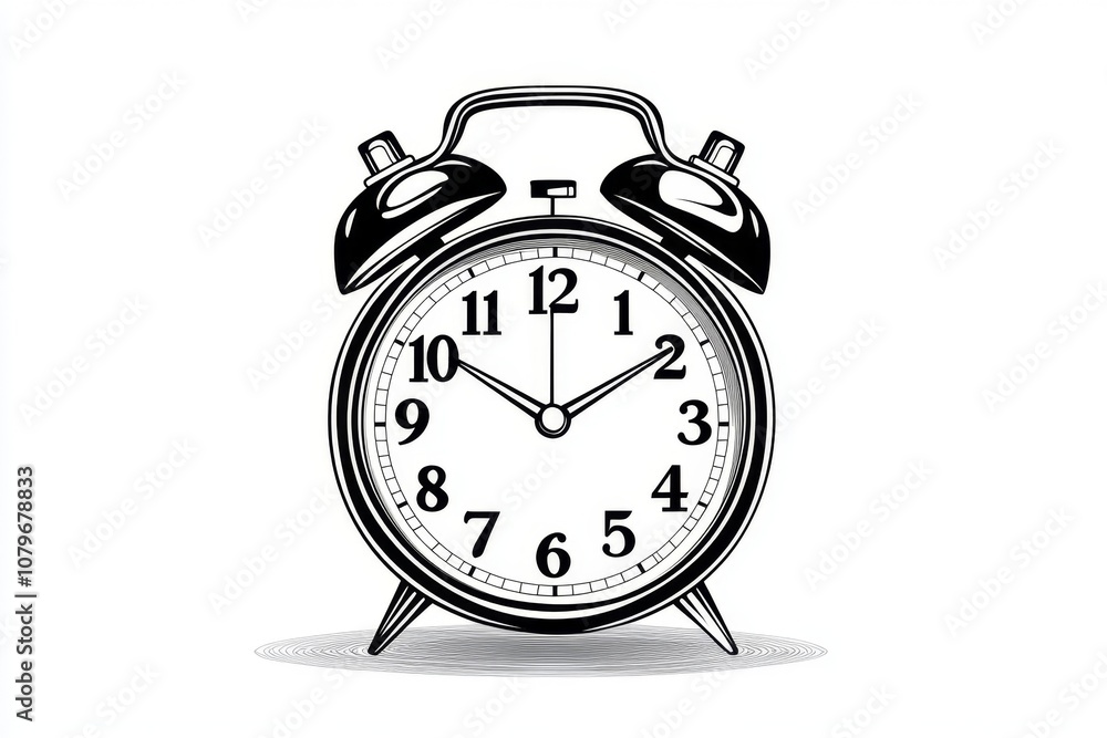 Minimalist line drawing of a New Year's Eve countdown clock, simple and clean Minimalist line drawing of a New Year's Eve countdown clock, simple and clean