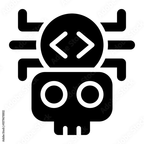 scareware, cyber crime, malware, malicious code, virus, program, software, cyber attack solid or glyph icon