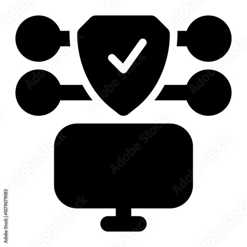 artificial intelligence, cyber security, computer security, protection, security, technology, network solid or glyph icon