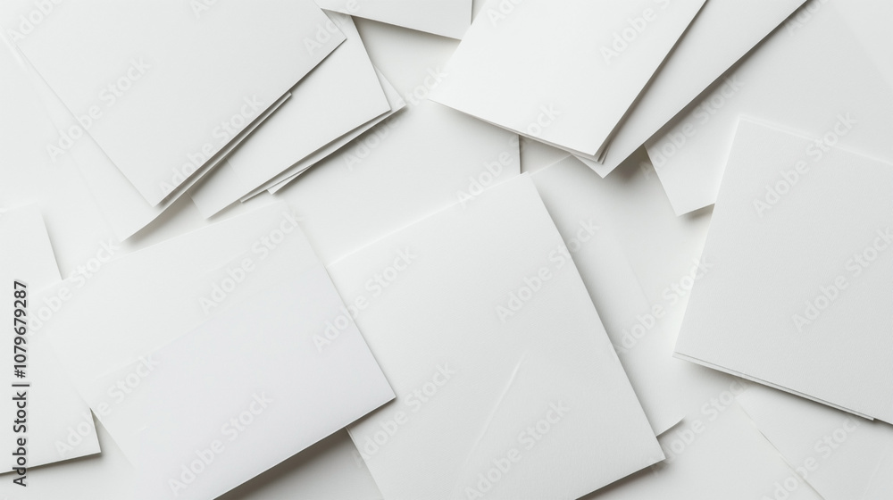 A pile of white paper with a white background A pile of white paper with a white background