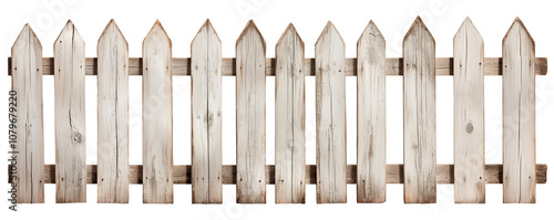 A weathered wooden fence with a rustic charm, ideal for enhancing outdoor scenes.