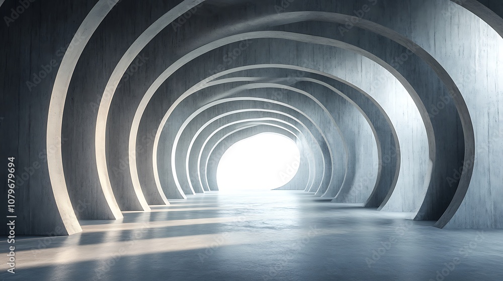 Abstract Tunnel of Concrete Arches Abstract Tunnel of Concrete Arches