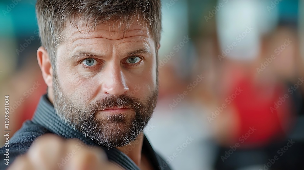 Portrait of a serious and pensive middle aged man with a full beard looking intently with a thoughtful and concentrated expression conveying a sense of authority professionalism and emotional depth Portrait of a serious and pensive middle aged man with a full beard looking intently with a thoughtful and concentrated expression conveying a sense of authority professionalism and emotional depth