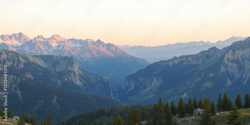 A breathtaking view of the rugged Montana mountains, snow-capped, camping A breathtaking view of the rugged Montana mountains, snow-capped, camping