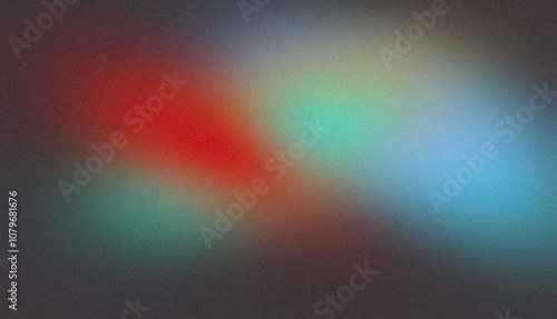 Retro colors grainy background. Light pastel glowing red green blue color noisy gradient, vibrant color flow, bright, shine, noise texture, backdrop design