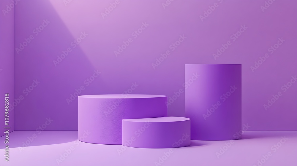 Purple Cylinders and Light on a Purple Wall Purple Cylinders and Light on a Purple Wall