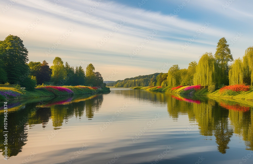 Fototapeta premium Artistic Reflections on Water Landscape