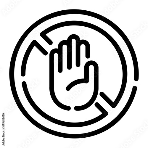 no stopping Line Icon