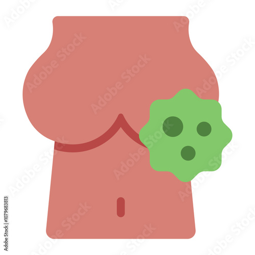 Breast cancer with Cancer Cell flat icon