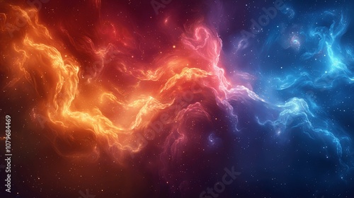 Colorful Space Background with Stars and Nebulae