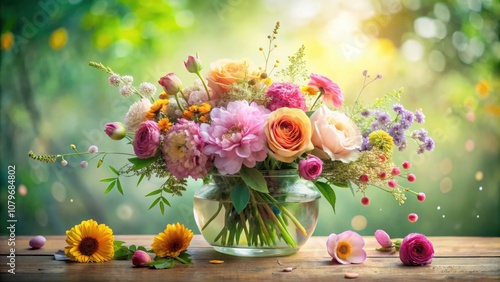 Wallpaper Mural Stunning Long Exposure Floral Arrangement on Soft Green Background for Serene Home Decor and Nature Photography Torontodigital.ca